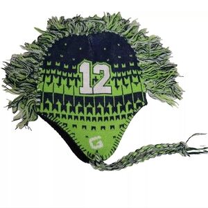 G206 Wear Seahawks 12th Man Mohawk Knit Ski Hat with Tassels